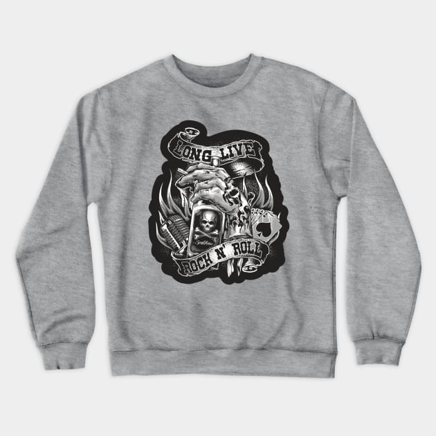 Long Live Rock n'  Roll Crewneck Sweatshirt by Merilinwitch